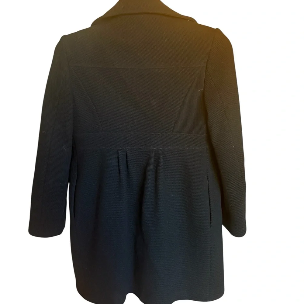Kate Spade Black Double-Breasted Pea Coat